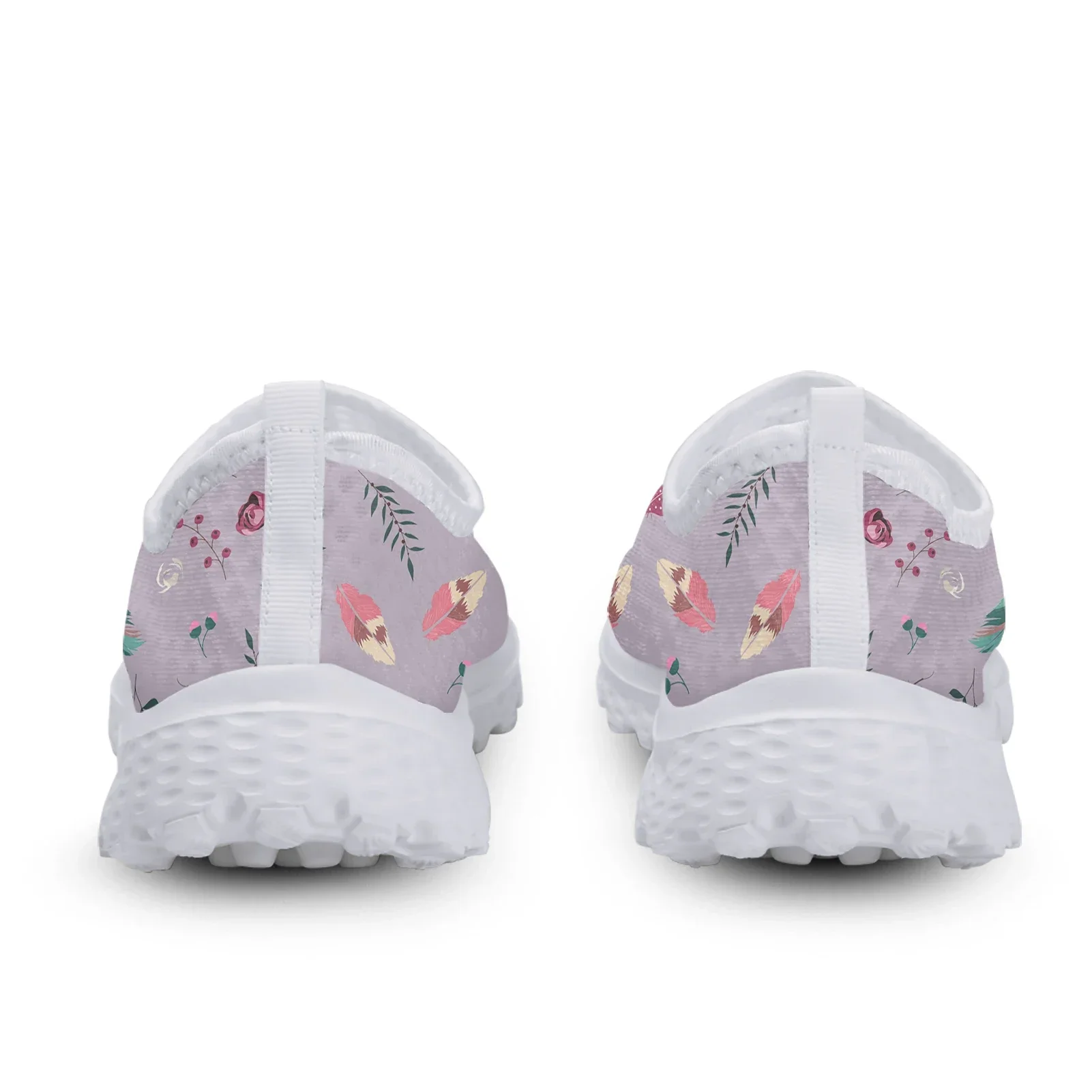 Lavender Cartoon Owl Flower Print Lightweight Flat Loafers Ladies Animal Print Summer Breathable Mesh Shoes Zapatos