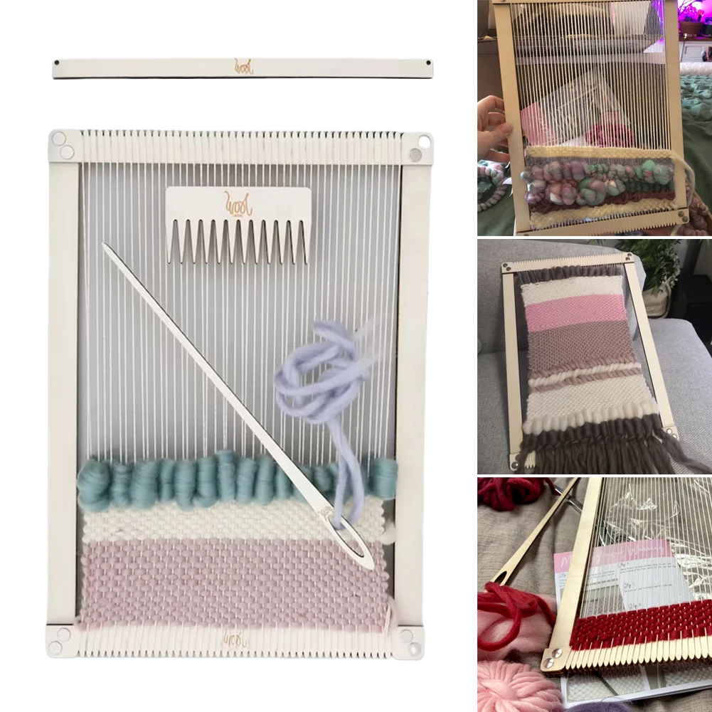 Wooden knitting loom DIY wooden looms knitting kit hand-made tapestry machine weaving loom frame handcraft household wooden knitting tools