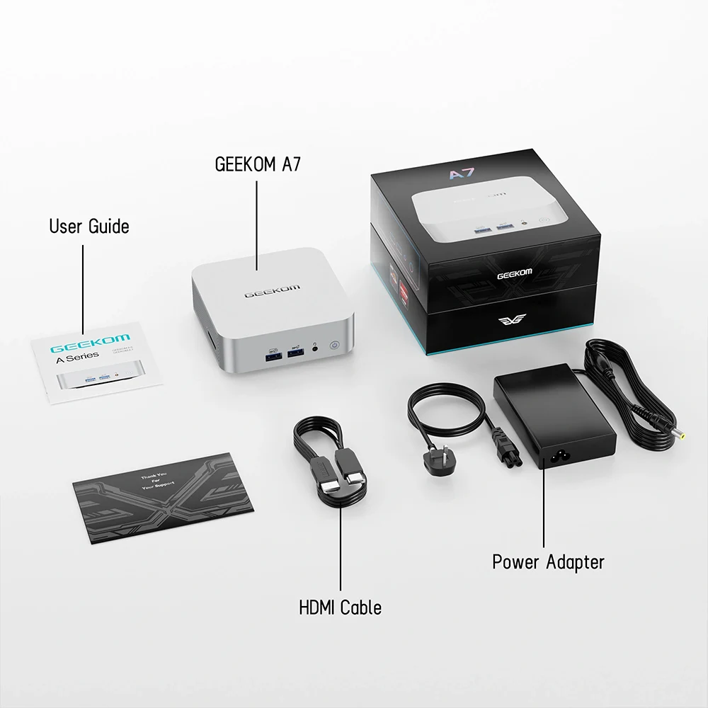 美品 GEEKOM A7 Ryzen 9 7940HS （セミ•エアボーン） GEEKOM A7 Mini PC, AMD Ryzen 9 7940HS 8 Core 4.0GHz, 32GB