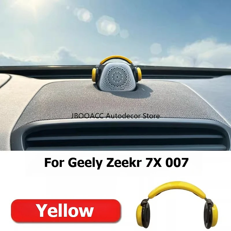 Geely Zeekr 7X 007 자동차 오디오 모자 장식 귀여운 재미 미니 헤드폰 자동차 스타일링 액세서리 센터 스피커 커버 장식