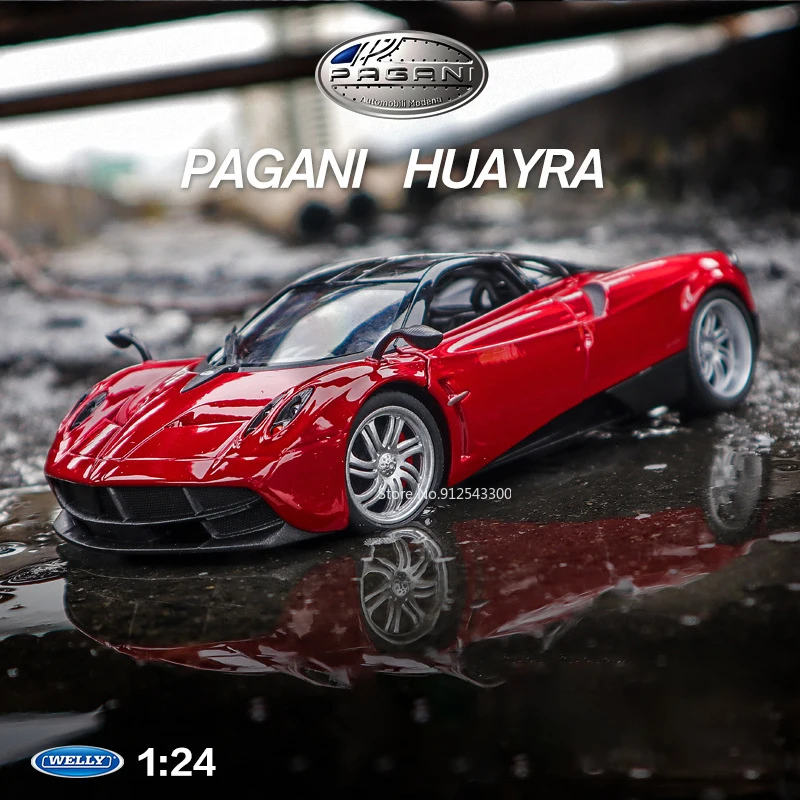 

1/24 Pagani Huayra Car Model Toy Alloy Diecast Static Model Car Rubber Tires Toys for Boy Adult Birthday Holiday Gift Collection