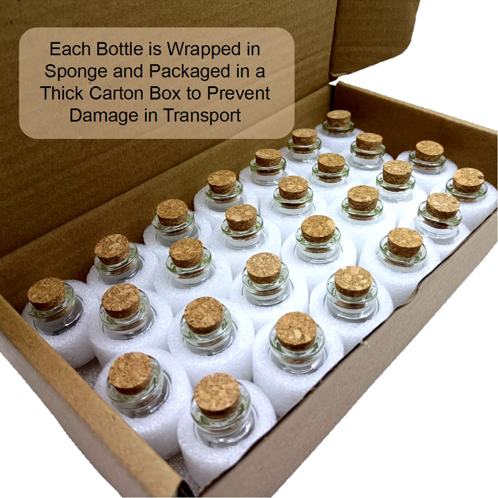 26PCS Glass Bottles Cork Stoppers DIY Decoration Mini Glass Vials Cork Message Bottle Vial Cork,Small Bottles Jars