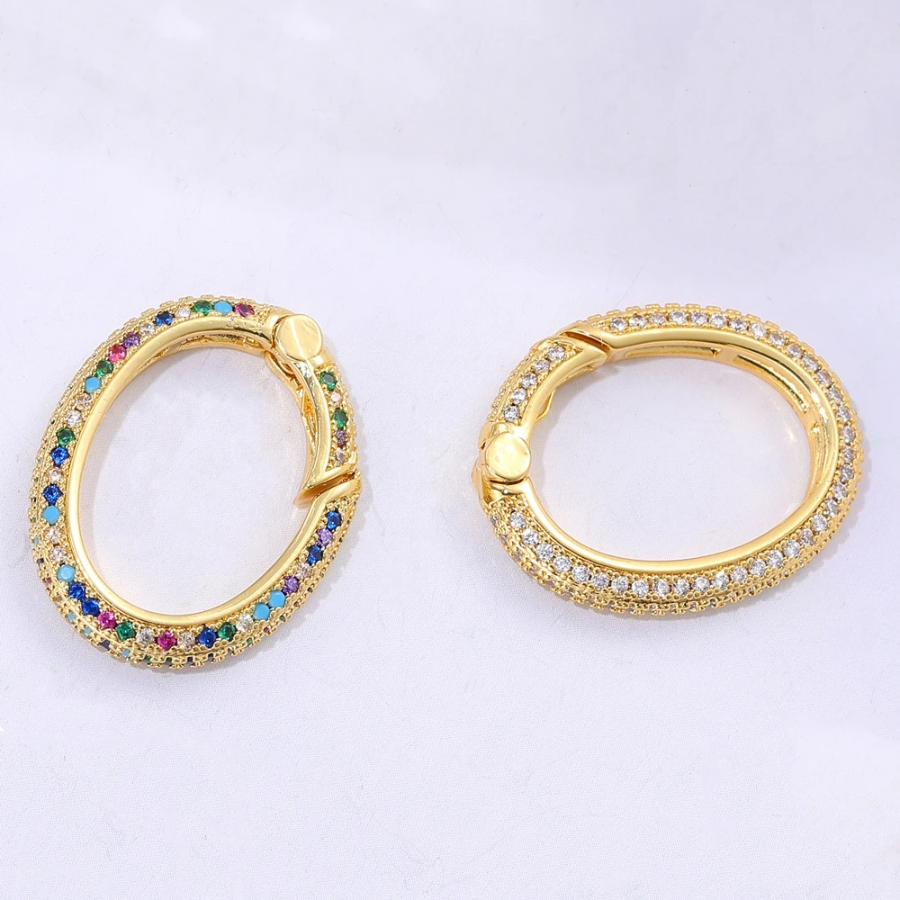 Juya 18K Echtgold versilbert Cz Handtaschenhaken Karabiner Federverschlüsse Zubehör für DIY Luxus Anhänger Schmuckherstellung – Detail 11