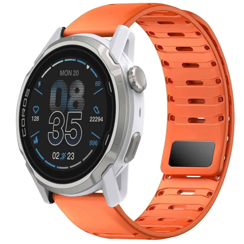 Enhanced Breathable Silicone Strap with Magnetic Buckle - 22mm
