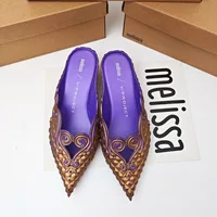 Femmes sandales 2025 printemps Melissa femme Slingback chaussures mode dames talons hauts élégant Med talon bout pointu sans lacet sandale 5