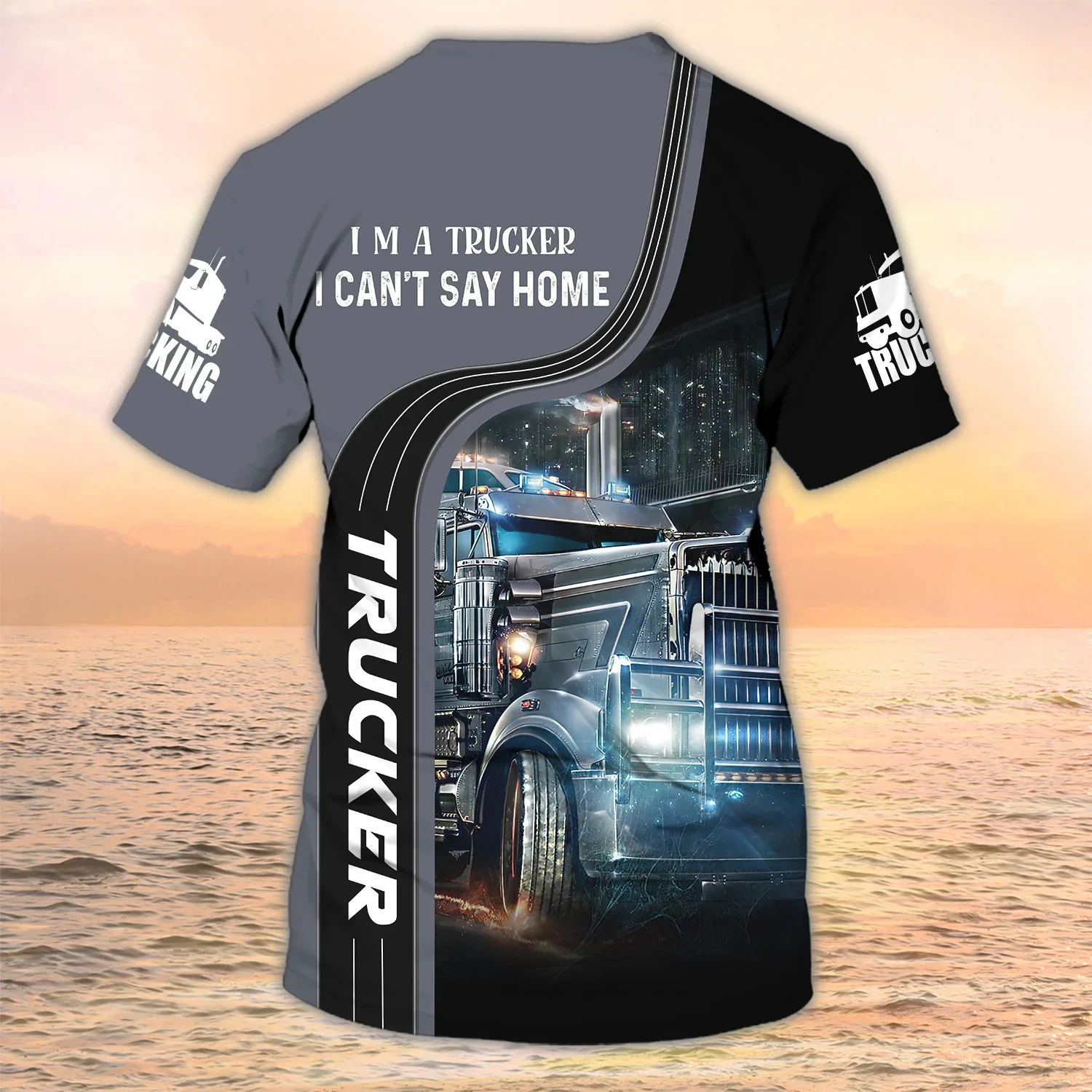 Neueste Sommer männer T-shirt Personalisierte Name Lkw Fahrer 3D Alle Über Gedruckt t shirt Unisex Casual Kühlen Trucker T-shirt DW113 – Detail 31
