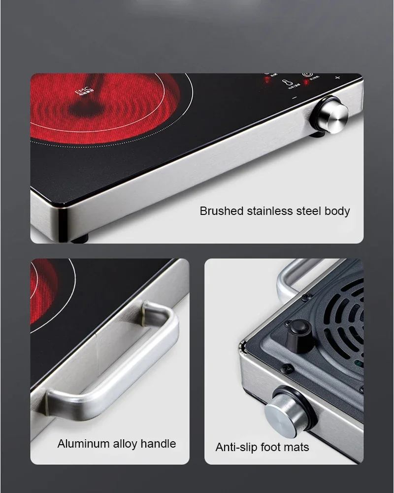 Description Picture 6 of itemIntelligent induction cooker electric ceramic cooker touch waterproof adjustable temperature electromagnetic light wave cooker