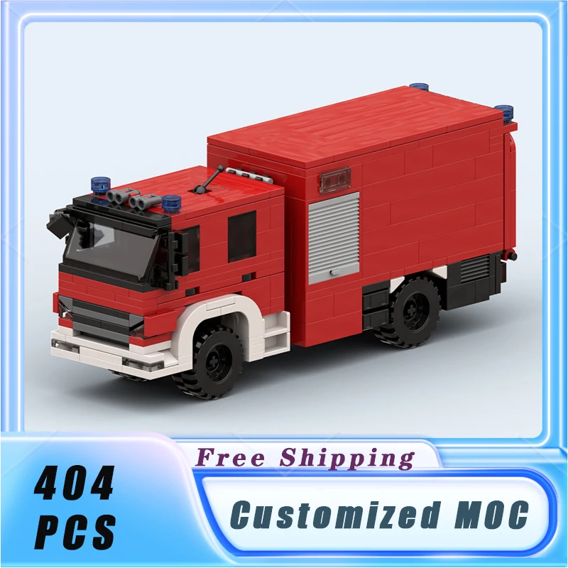 MOC Bausteine Feuer Logistik Lkw Stadt Fahrzeug Modell Bricks Sets Montieren Display kinder Spielzeug Geschenke