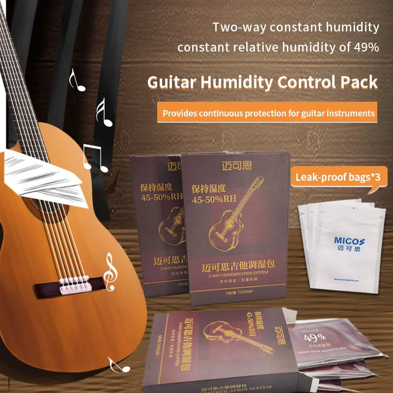 3-in-1 75g RH 49% 2-way violin guitar humidity control pack maintenance moisturizer packets set 5
