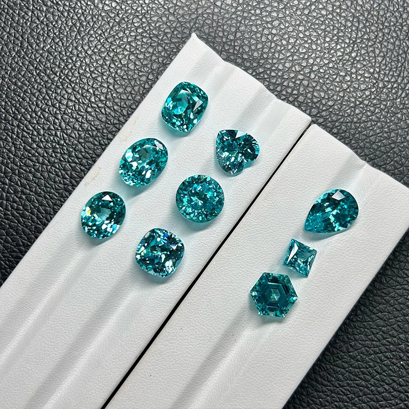 Top Quality 0.5-1.5ct Lab Grown Paraiba Gemstone Asscher Shape Loose Gemstones Paraiba For Jewelry Making with AGL Certificate