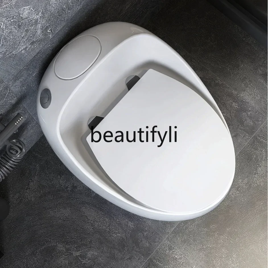 Egg-shaped toilet one-piece super swirl color toilet 3