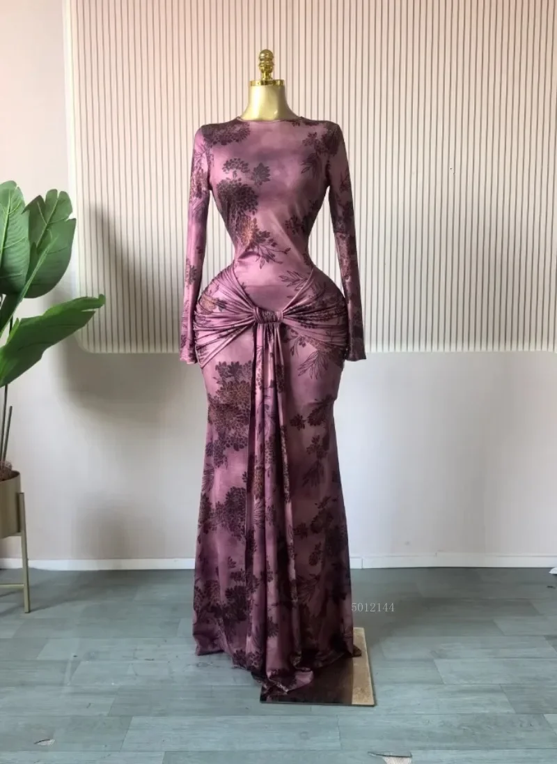 فستان ماكسي حرير مطبوع فاخر