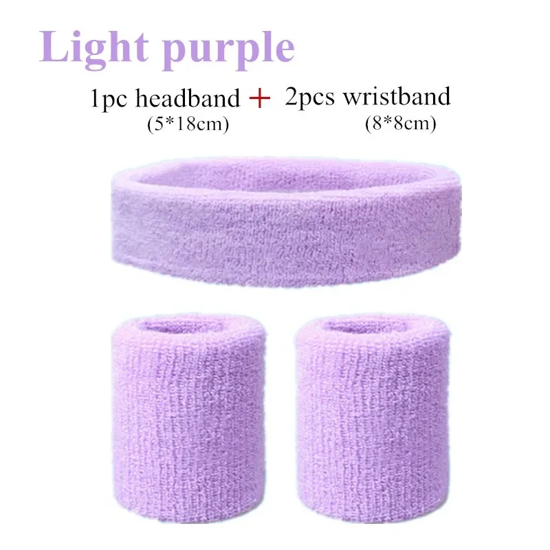 Fashion Sports Headband and Wristband Towel Set Cotton Sweatband