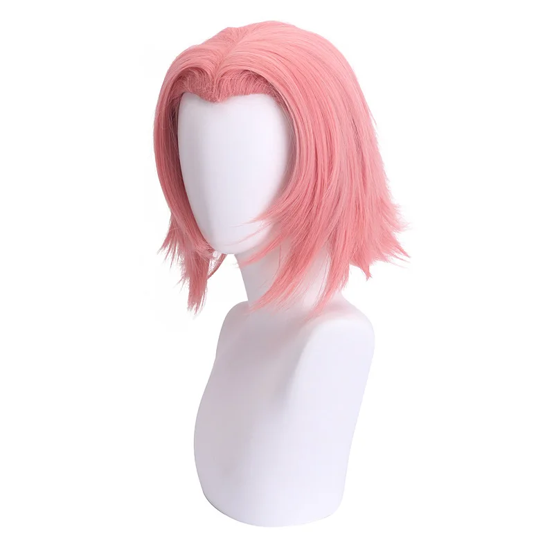 Halloween Frauen Mädchen Sakura Haruno Cosplay Perücke Anime Comic Sakura Pink Styled Haar Kostüme