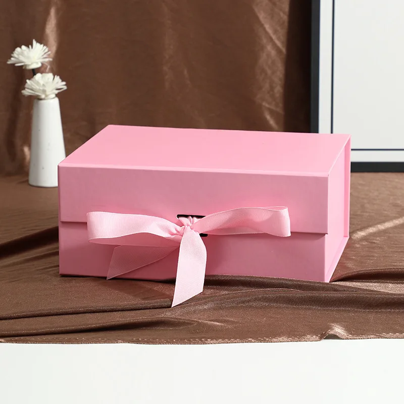 Pink Magnetic Gift Box with Closure Lid, Luxury Bridesmaid Present Box, Elegant Packagi... - SKU GBML1842 - UGI Packaging