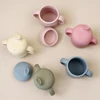 Portable Baby Feeding Drinkware Cup Newborn Learning Hand Shank Bottles Silicone Tableware Toddler Water Bottle Baby Accessories 4