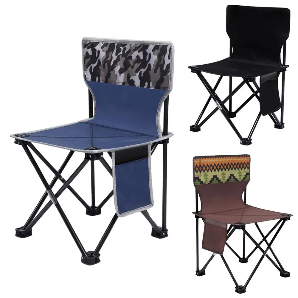 Lightweight Comfortable Portable Folding Chair Outdoor Stool for Camping Fishing Travel with Side Pocket for Outdoor Activities