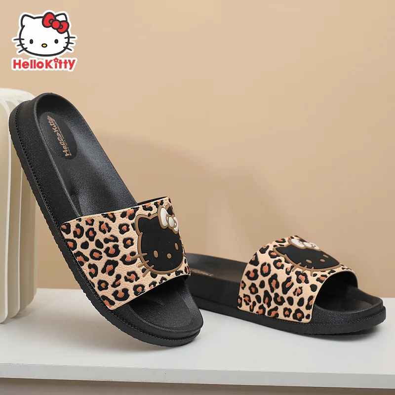 Hello Kitty Slippers Leopard Print Pattern Kawaii Summer Home