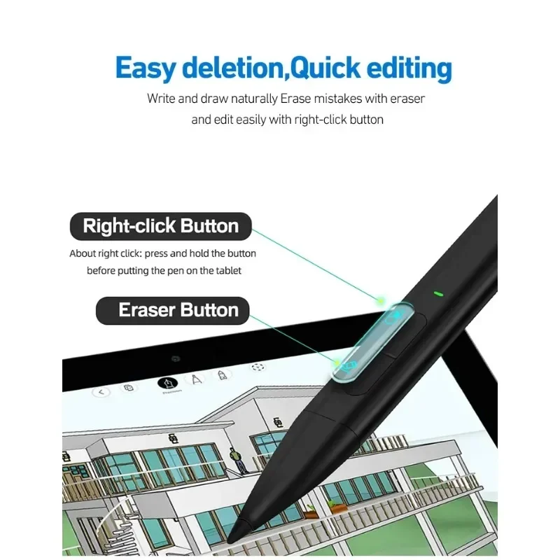 Stylus Pen Slim Pen 2 For Microsoft Surface Pro 10 8 9 4096 Palm Rejection Ink For Surface Laptop Studio 2 Duo Asus Hp Dell