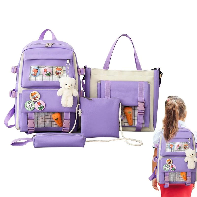 Mochilas escolares lindas, mochila japonesa, mochila escolar para niñas,  conjunto de 4| | - AliExpress