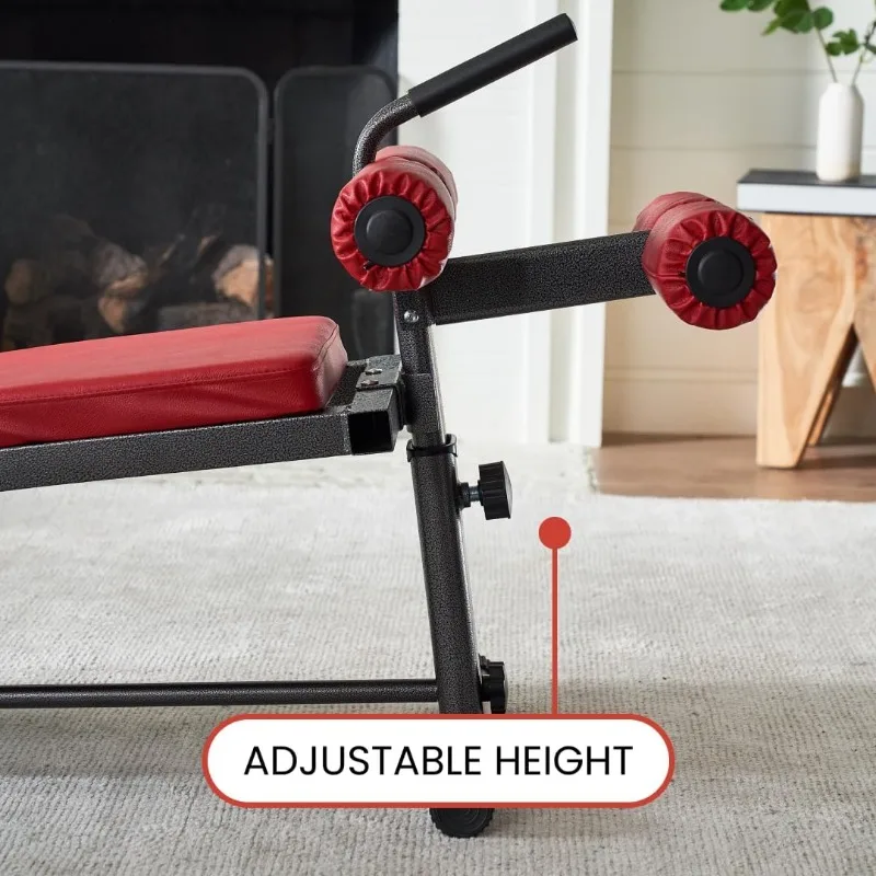 Finer Form Gym-Quality Sit Up Bench with Reverse Crunch Handle-Solid Ab Workout Equipment for Your Home Gym.
