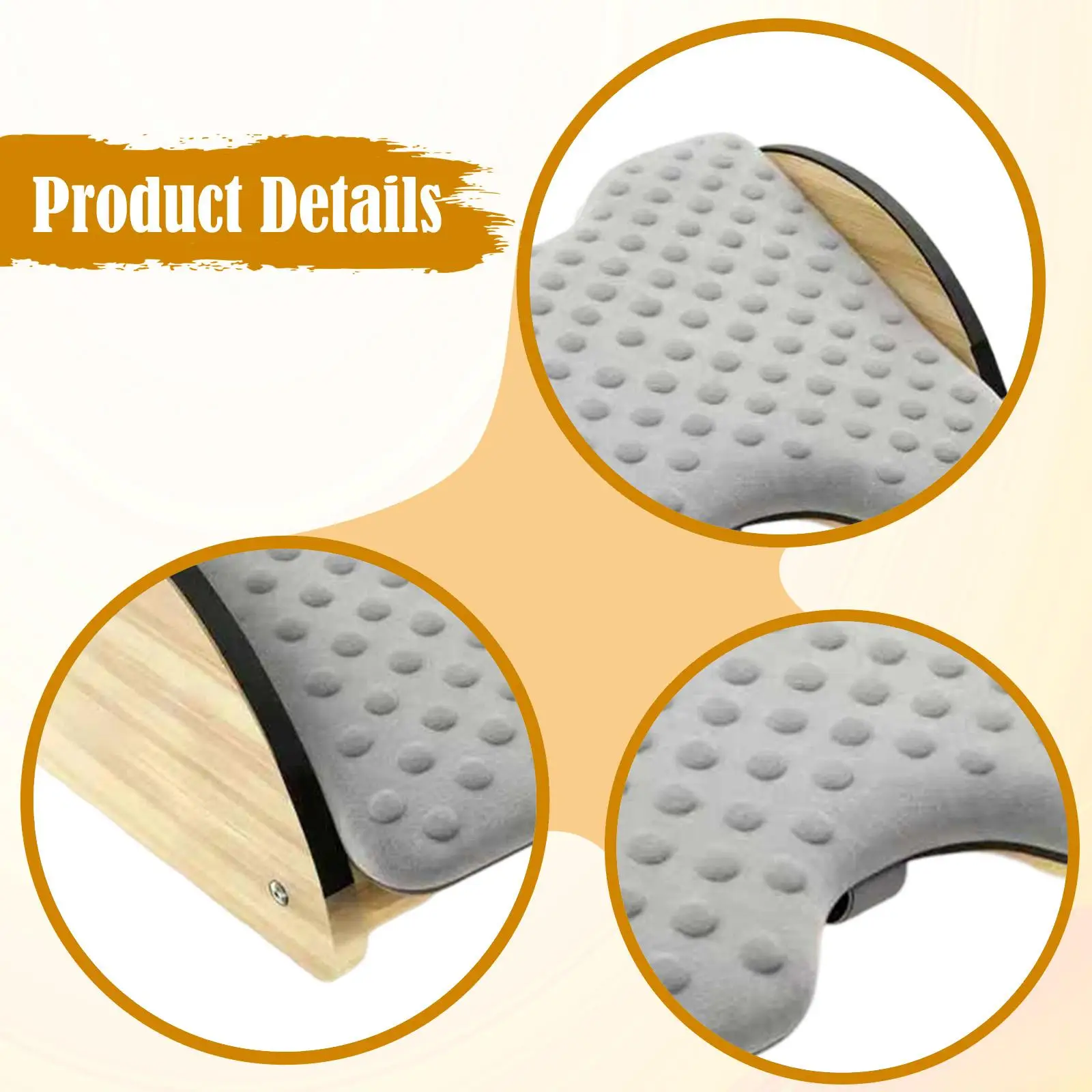 Bamboo Adjustable Office Desk Footrest Ergonomic Cushion Under Desk Foot Rest Stool for Home Office Gaming Comfort