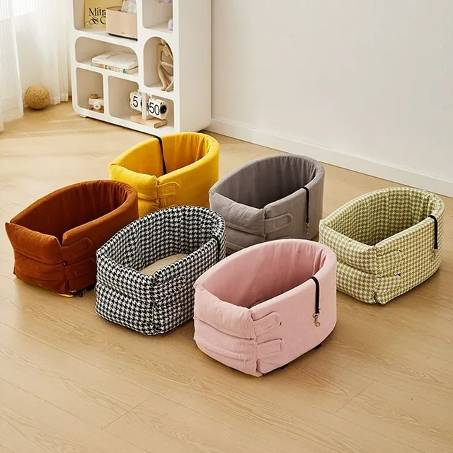 Dog Car Seat Bed Car Central Dog Car Seat Bed Portable Dog Carrier for Small Dogs Cats Safety Travel Bag Dog Accessories 3