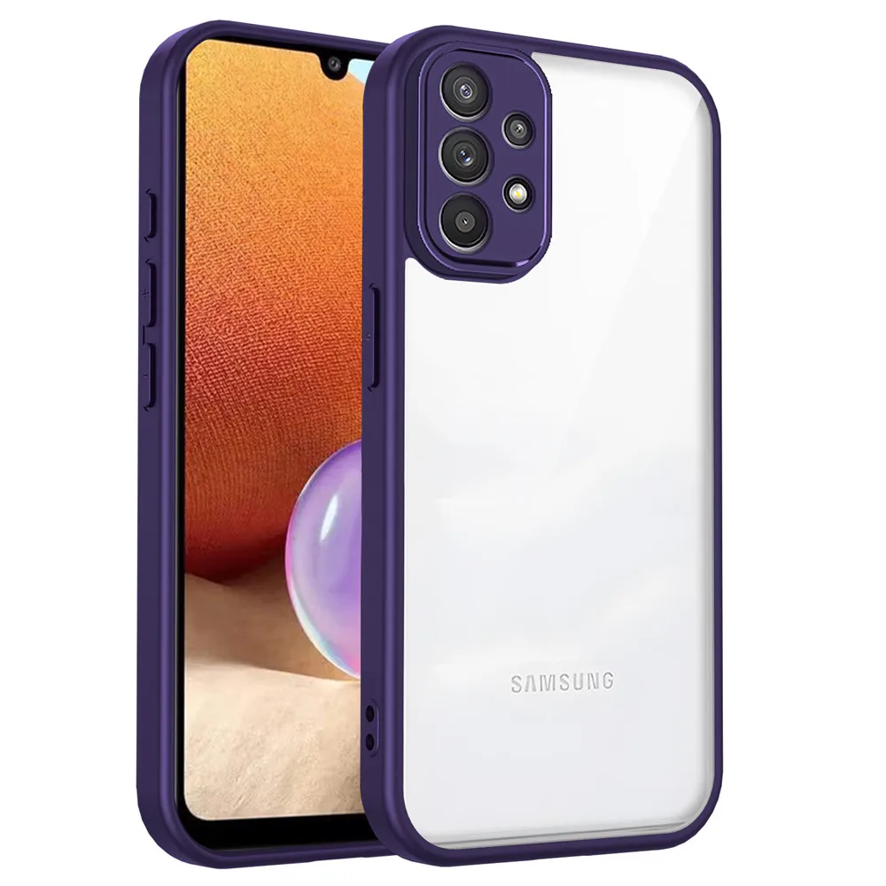 Luxury Matte Shockproof Phone Case with Clear Acrylic Back Cover