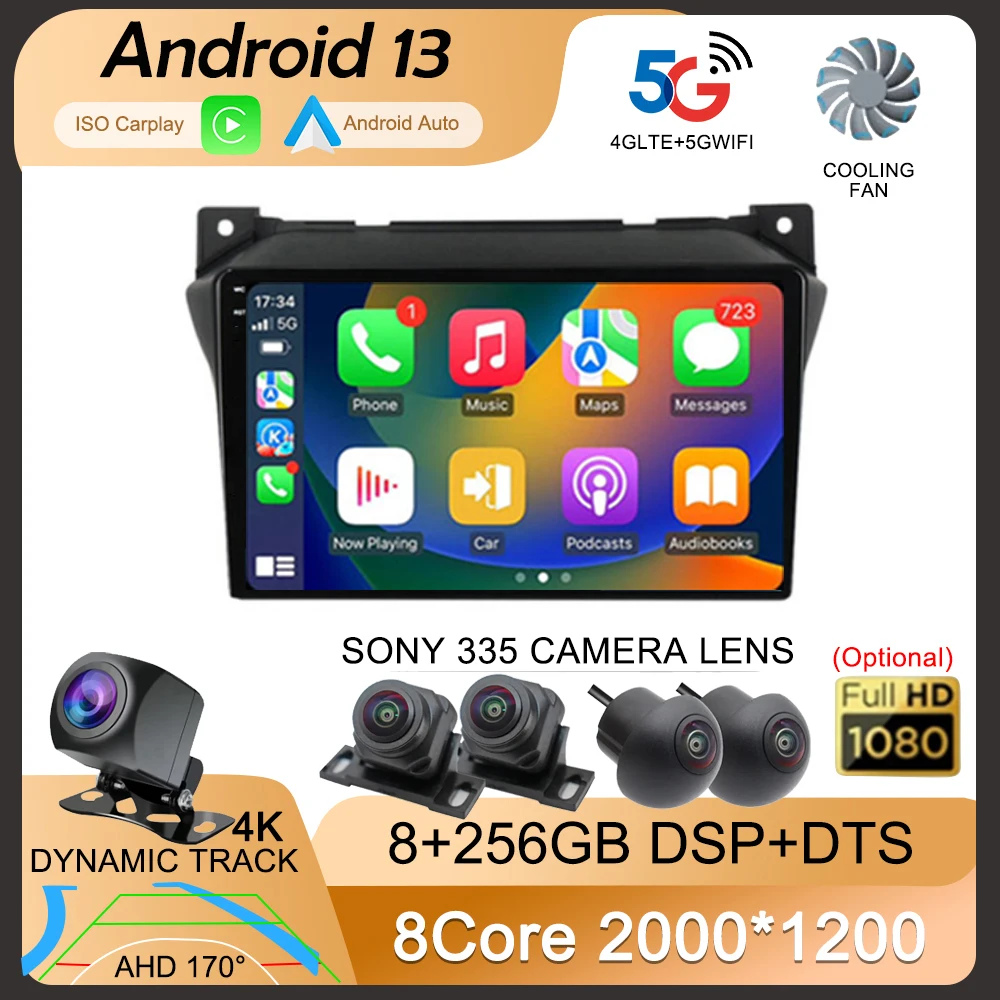 

Car Radio Android 13 360 Camera Multimedia Video Player Carplay Auto GPS Navigation DSP RDS For Suzuki Alto 2009 2010-2016 2017