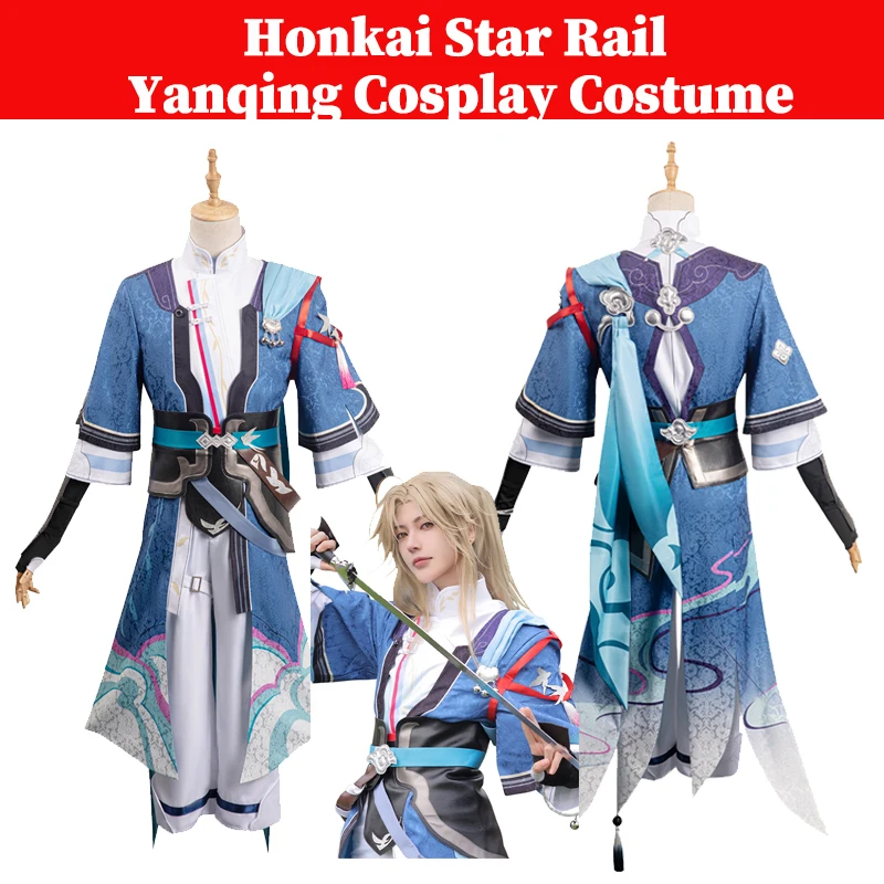 

Yanqing Cosplay Men Costume Game Honkai Star Rail Role Play Outfits Wigs Fantastic Full Set Male Halloween Party Disguise Suit
