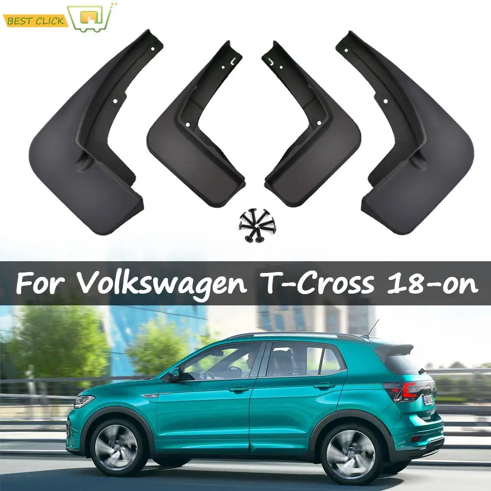 4 stuks spatlappen voor VW T-Cross C11 2019 2020 2021 2022 2023,spatbordbeschermers, spatlappen voor banden, spatborden, wielkastbeschermers