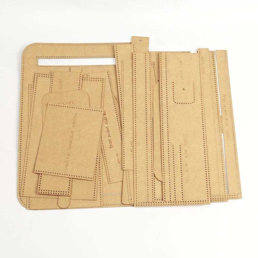 Leather Kraft Backpack Die Cutting Kraft Paper Sewing Pattern Hollowed Stencil Template 31x22x11cm diy leather sewing kit leather craft template sewing template