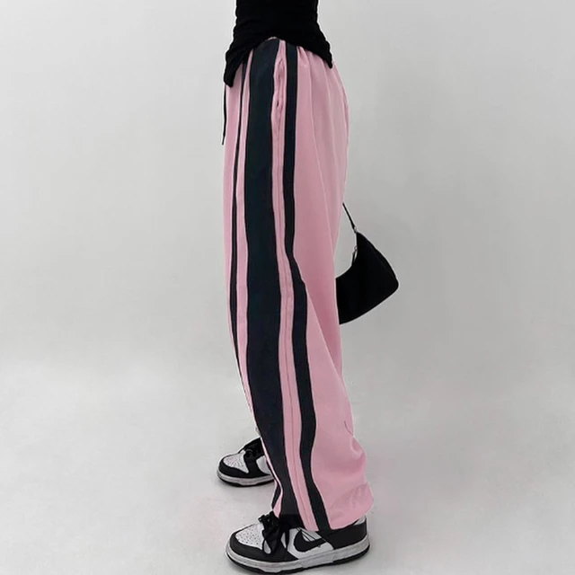 Ladies Side Stripe Sweatpant Casual Y2K Tracksuit Pant Loose