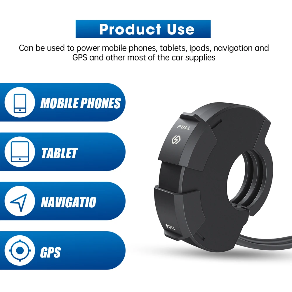 범용 QC3.0 오토바이 USB 충전기, USB-C 전원 어댑터, 휴대폰 포트 전원 콘센트, 모토용 모바일 충전기 플러그, 48W