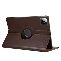 Versatile Rotating Leather Stand Cover for Xiaomi Pad 8 Pro11.2 (Brown)