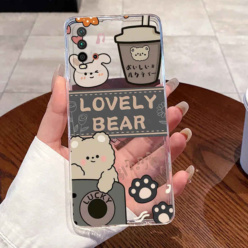 Luxury Aesthetic Transparent Cat Design Soft TPU Silicone Phone Case