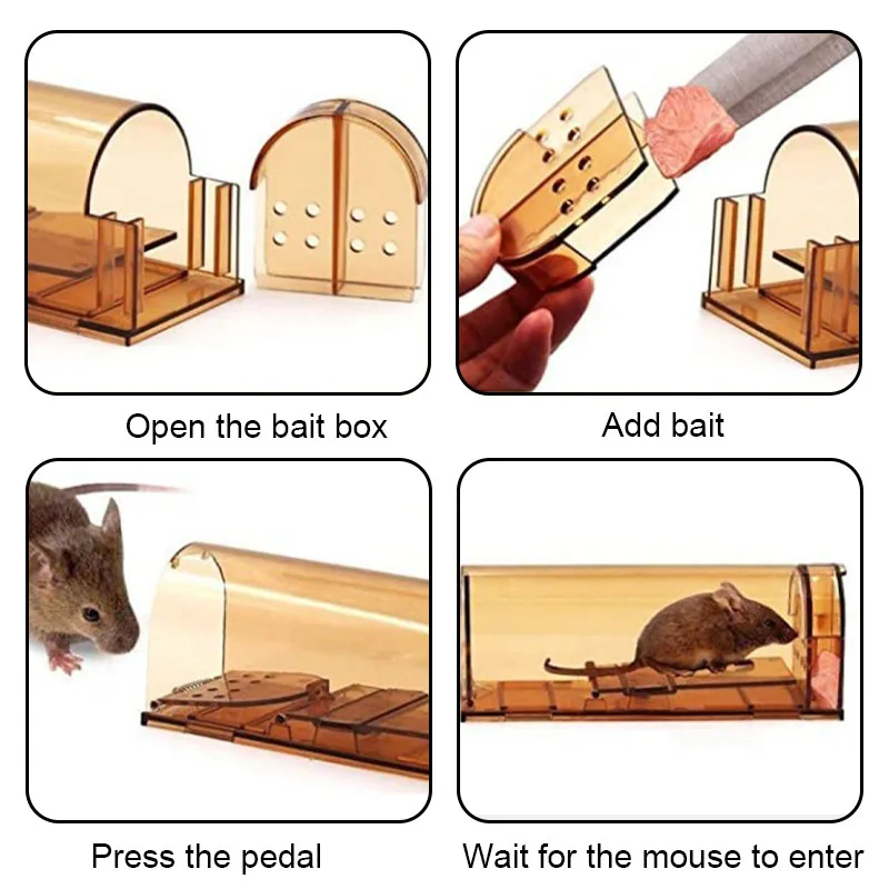Smart Self-locking Mousetrap Safe Firm Transparent Mouse Catcher Cage  Reusable Mice Rodent Catcher Rat Traps For Home Restaurant - AliExpress