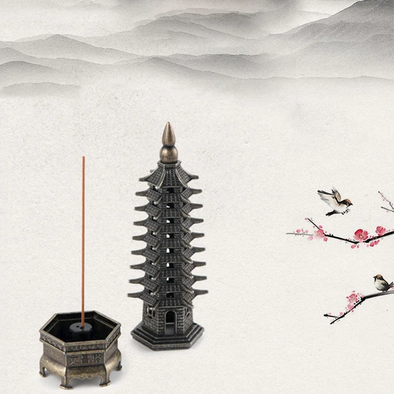 Feng Shui Vertical Incense Burner 3D Model China Wenchang Pagoda Home use incense burner holder Home Decoration Metal Handicraft