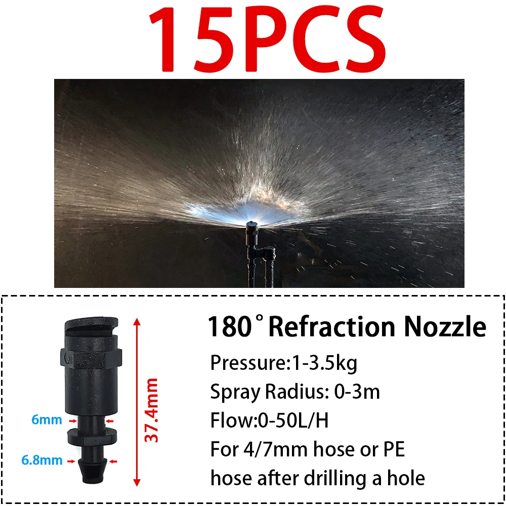 WUJIE Gewächshaus-Bewässerungssprinkler Tropfer Tropfbewässerung Garten Verstellbare Nebel-Emitter Pfahl-Mikrosprüh-Rotationsdüse – Detail 10