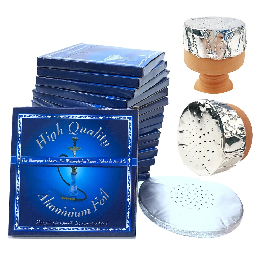 50pcs-pack-Arab-Hookah-Tinfoil-with-Hole-12-12cm-Circular-Alpha-Shisha ...