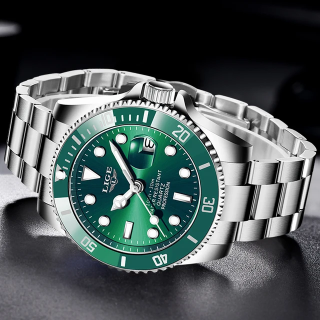 LIGE Top Brand Luxury Fashion Diver Watch Men 30ATM Waterproof Date Clock Sport Watches Mens Quartz Wristwatch Relogio Masculino 4