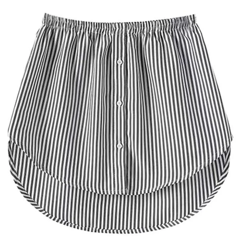 

Women Girls Shirt Blouse Extender Adjustable Layering Faux Top Lower Sweep Mini Skirt False Hemline Splitting Underskirt