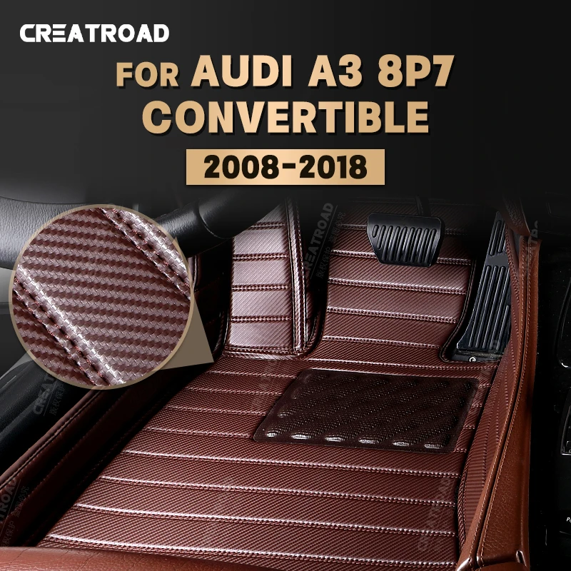 

Коврики напольные из углеродного волокна на заказ для AUDI A3 кабриолета 2008-2018 09 10 11 12 13 14 15 16 футов, покрытие для автомобильного интерьера Acc