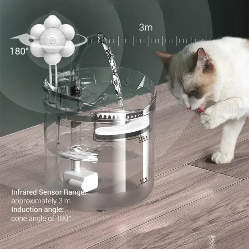 

Automatic Water Feeder With Sensor Faucet Two Feeding Modes Transparent Food Grade Plastic For Cats And Dogs Pets Drinking
