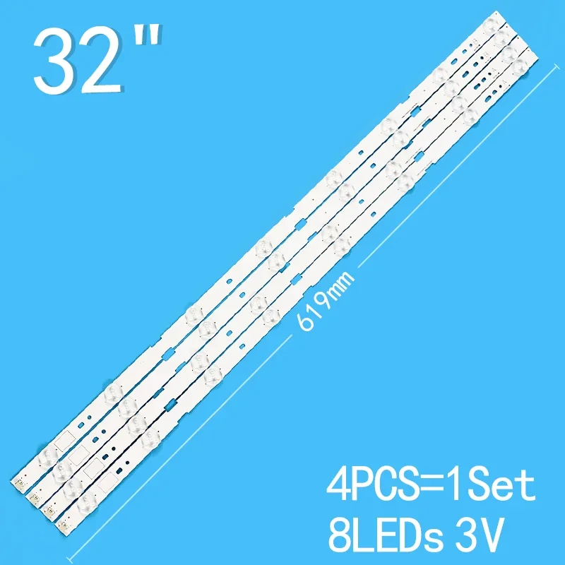 Новинка, 4 шт./лот, 2A + 2B 619 мм, 8 светодиодов, 3 в для телевизора 32 дюйма, 2012SONY32A, 2012SONY32B LG Innotek 32 дюйма, NDS REV0.4, A B новинка 9 шт лот 4 светодиода 3 в 42 дюйма tv shineon 2d01327 rev b yal03 00435280 06 skyworth 42e360e e306427 rdl420fy