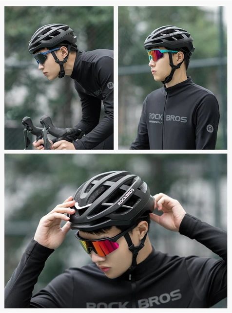 Occhiali Da Ciclismo ROCKBROS Fotocromatici UV400 - Lenti Trasparenti, Ultraleggeri 29g, Unisex Nero/Rosso - Foto 7