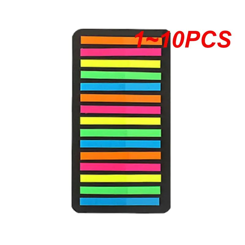 1~10PCS Fluorescence Self Adhesive Stickers Memo Pad Sticky Notes Bookmark Marker Memo Book Stickers Paper Student Office