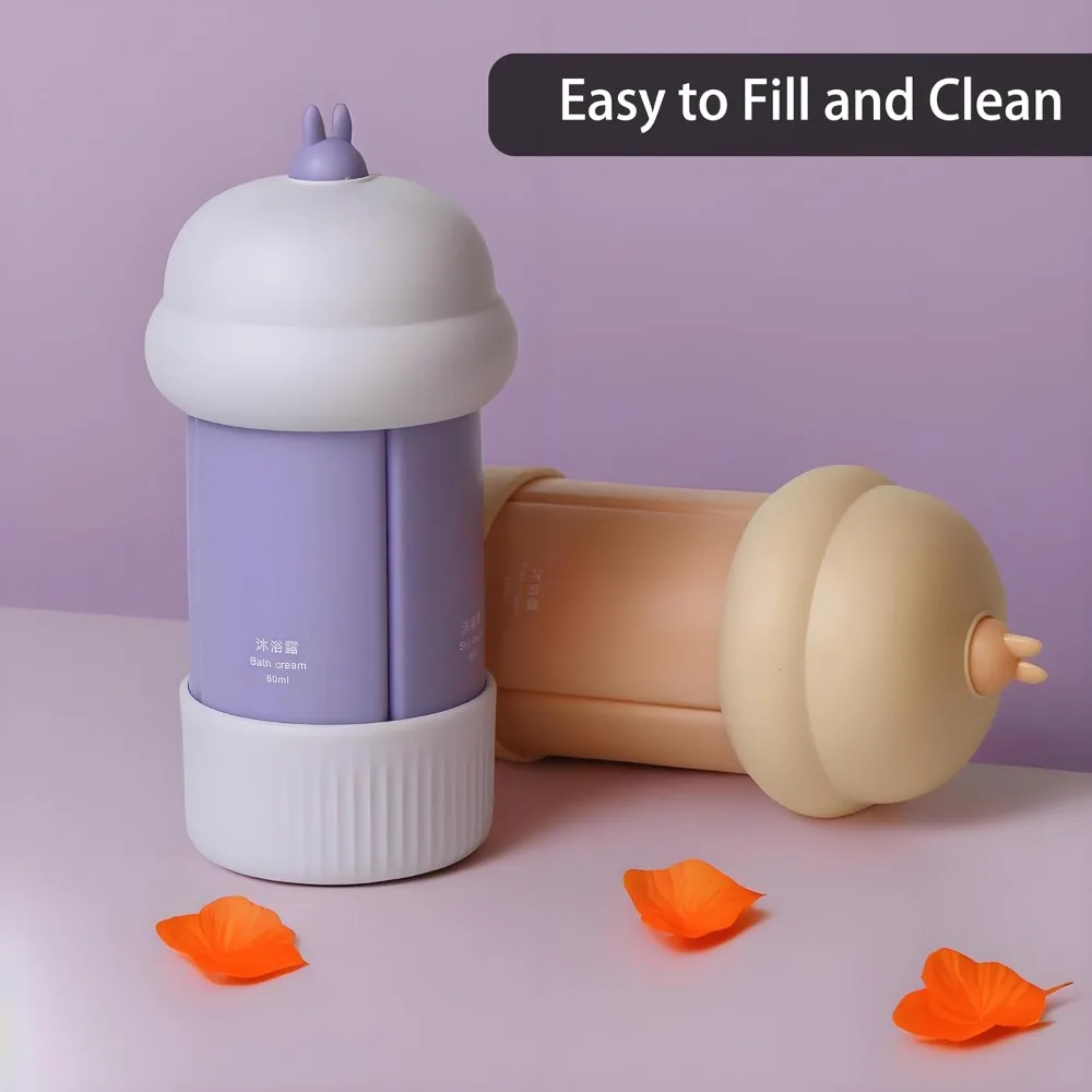 Travel-Sized Leak-Proof Squeezable Bottles - Set of 4 (60ml Each)