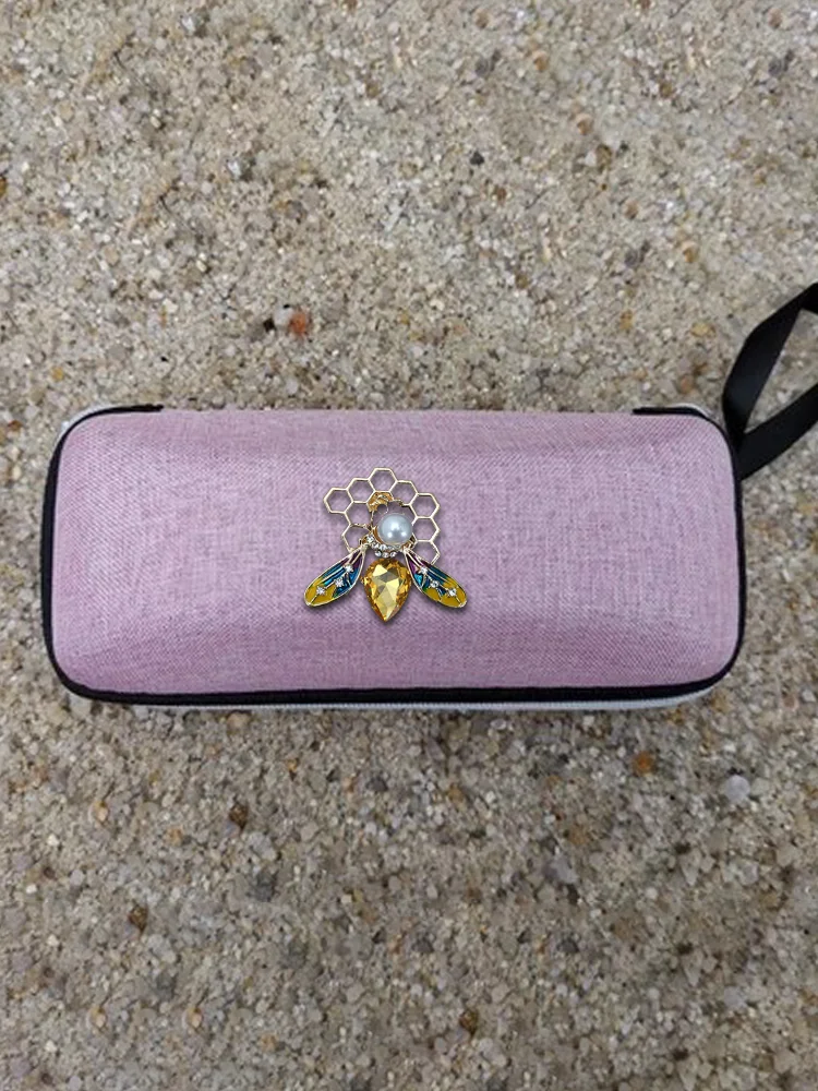 

Fashionable LInen Eyewear Bags & Sunglasses Bags Box - Graceful Gold & Leaf Decor