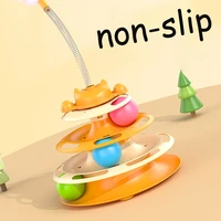 Interactive Cat Toy Tower Kitten Turntable Track Roller Balls Toys With Feather Pets Training Supplies Toy For Cat Tower 3